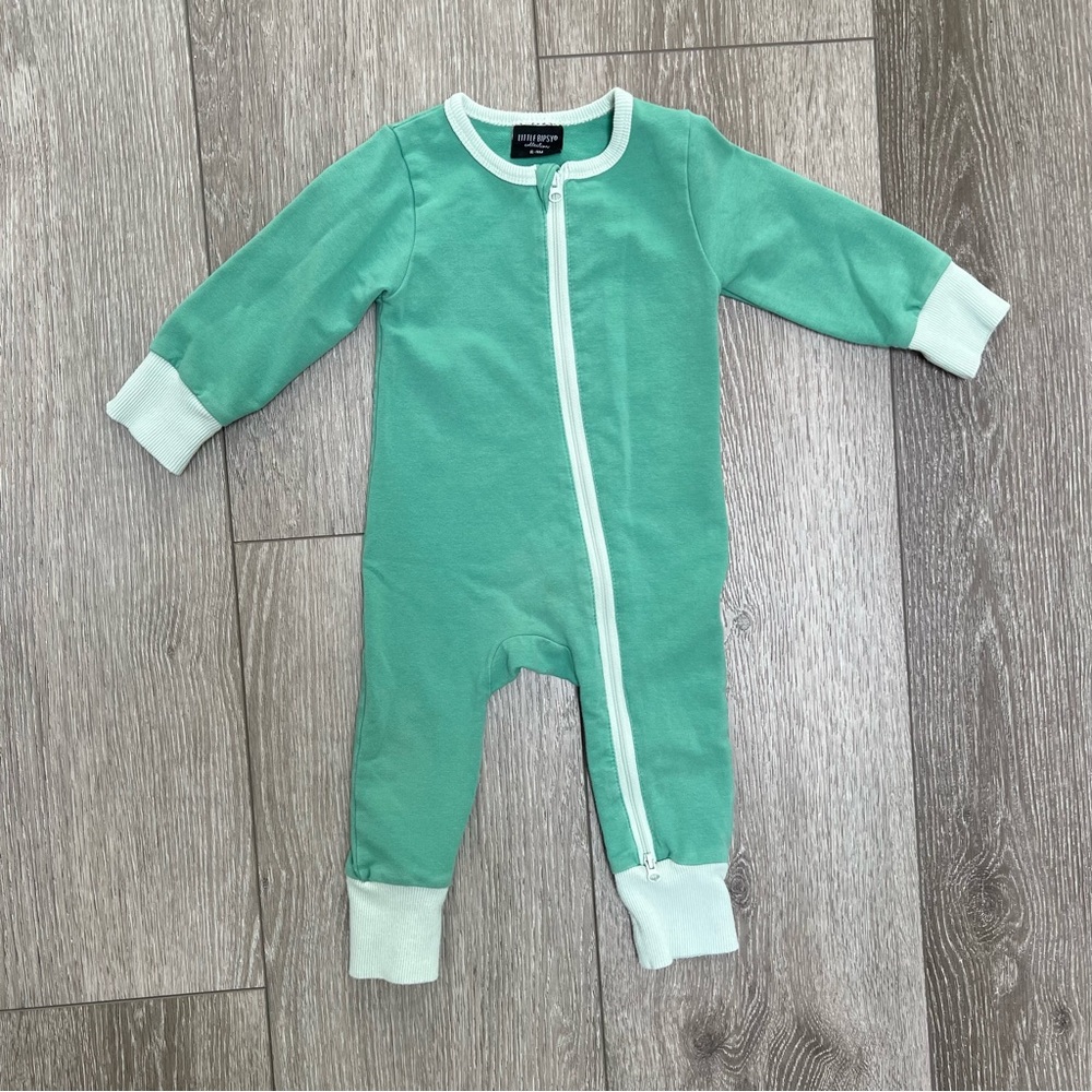 LITTLE BIPSY 2 WAY ZIP ROMPER KIWI GREEN 6-9MO